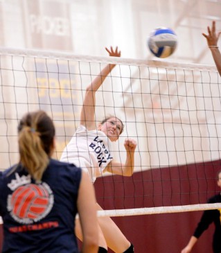 League Rules Woman Spiking volleyball