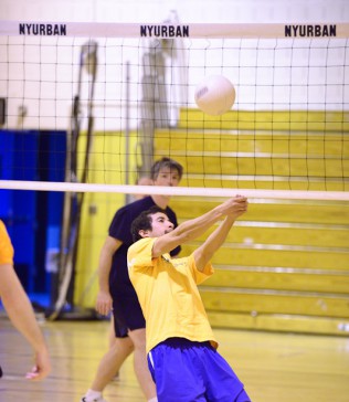 Volleyball clinic action