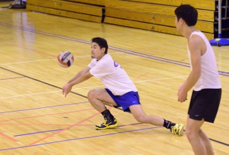 Man digging volleyball