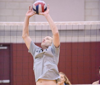 Man setting Volleyball