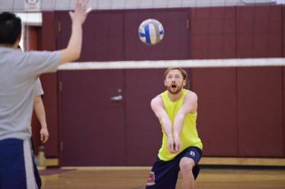 Player with perfect form in volleyball