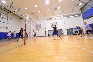 Player prepares to set the volleyball