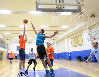 player about to block shot