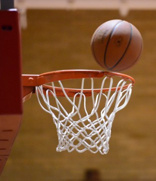 Basketball on the rim