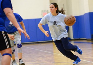 Woman displays excellent ball handling skills