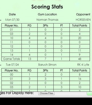 Scoring Stats Statistics page