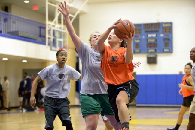 player drives to the basket